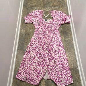 Who What Wear Pink and White Animal Print Dress XL